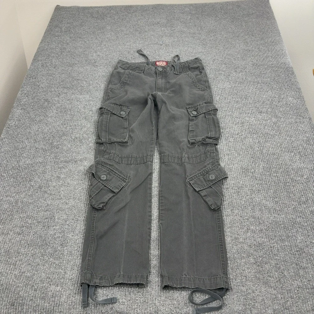 Matchstick‎ Cargo Pants Mens S Grey Cotton Multi Pocket Tactical Gorpcore Style
